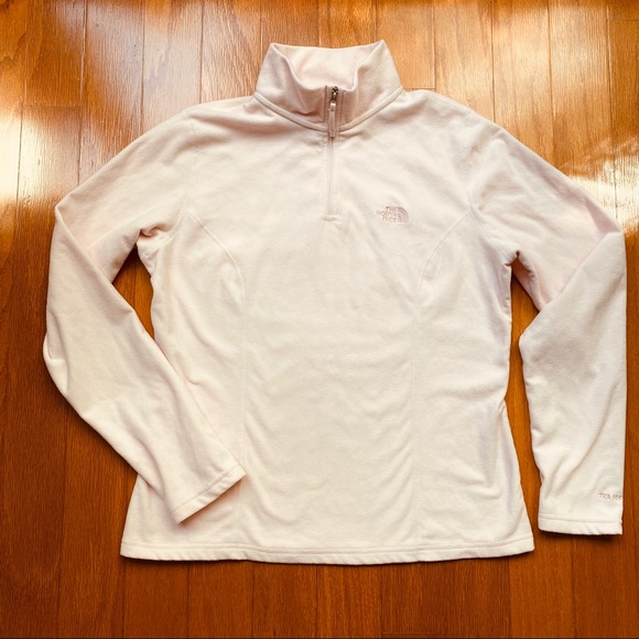 Pale pink North Face TKA 100 fleece  pullover - Picture 1 of 4